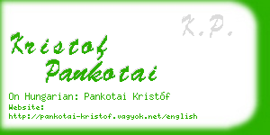 kristof pankotai business card
